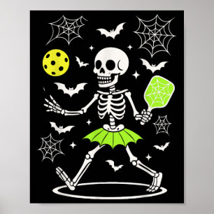 Pickleball Halloween Costume, Spooky Season Skelet Poster