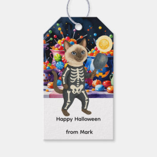 Pickleball halloween party for cat lovers gift tags