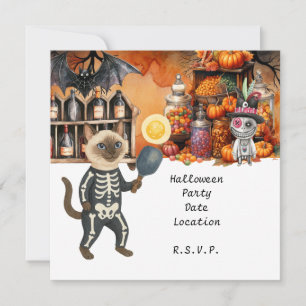 Pickleball Halloween Party for Cat lovers Invitation