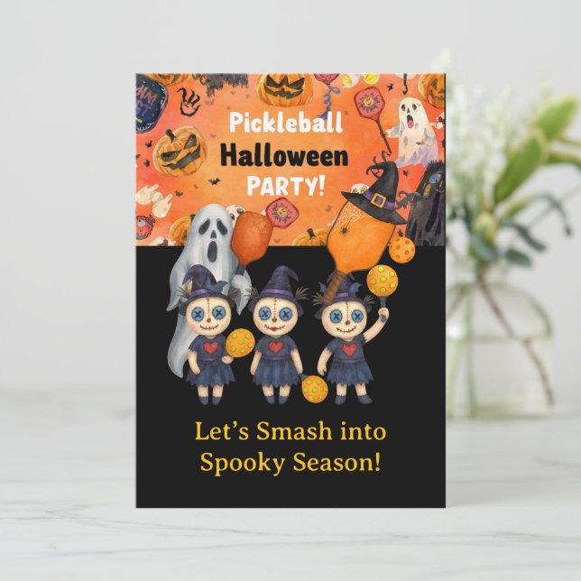 Pickleball Halloween Party  Invitation (Standing Front)