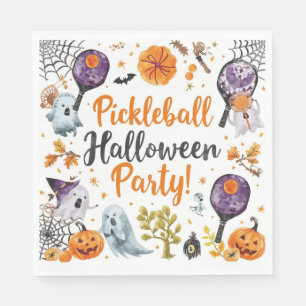 Pickleball Halloween Party with paddle and ball Napkin