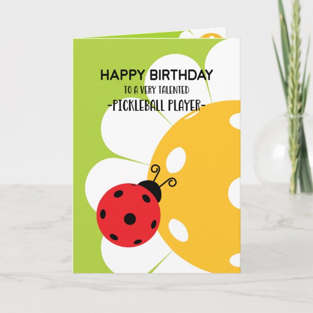 Pickleball Happy Birthday Customisable Card (Front)