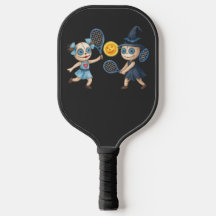 Pickleball Happy Halloween for player with ghost