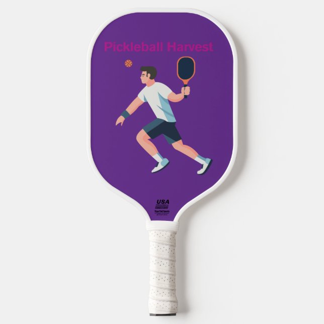 Pickleball Harvest – Athletic Player Paddle Design (Front)