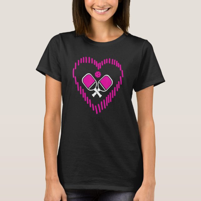 Pickleball Heart For Pickleball Girls Women T-Shirt (Front)