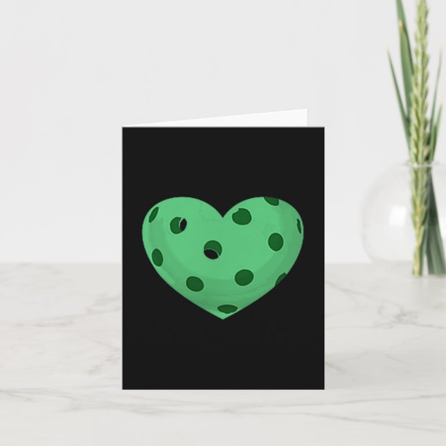 Pickleball heart - fun, funny pickle ball fan card (Front)