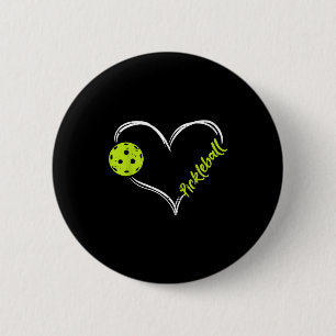 Pickleball heart love pickle ball player sport 6 cm round badge