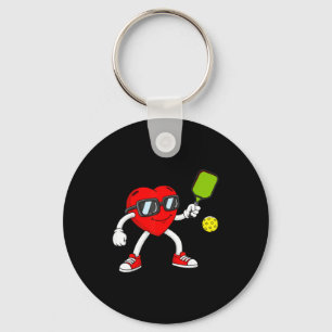 Pickleball heart valentine day cute love  key ring