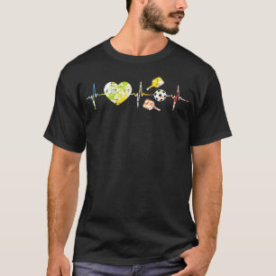 Pickleball Heartbeat Heart Love Pickle Ball Men Wo T-Shirt