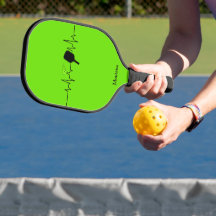 Pickleball Heartbeat Neon Green - Custom Name