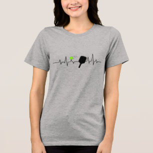 Pickleball Heartbeat - Pickleball Player Gift Tri-Blend Shirt