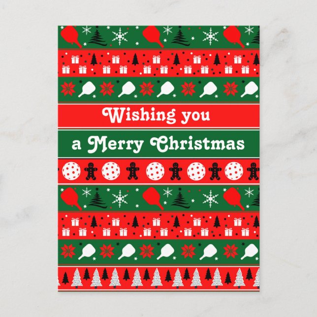 Pickleball Holiday Cheer Postcard (Front)