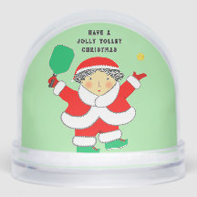 Pickleball Holiday Gift Mrs. Claus Snow Globe