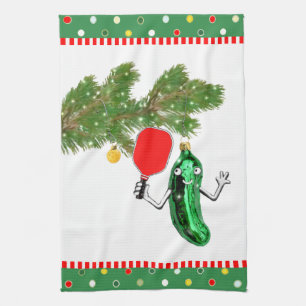 Pickleball Holiday Gifts Tea Towel