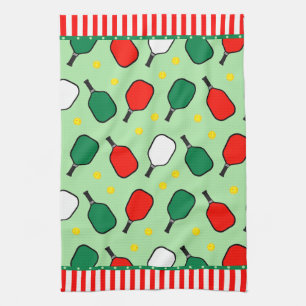 Pickleball Holiday Tea Towel