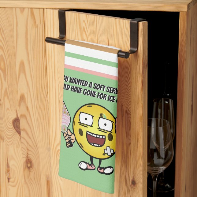 Pickleball If You Want Soft Serve Go For Ice Cream Tea Towel (Thirds Fold)