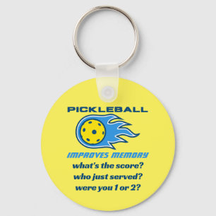 Pickleball Improves Memory Funny Key Ring