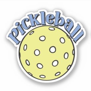 Pickleball in Blue with Yellow Ball