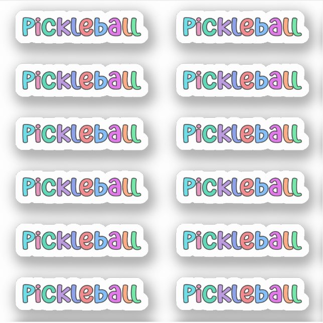 Pickleball in Colourful Sticker Sheet/Sticker Pack (Front)