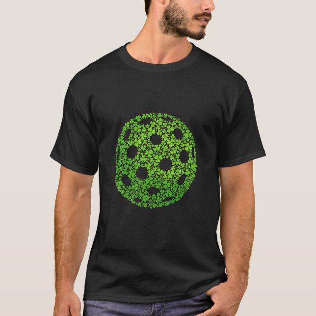 Pickleball Irish Shamrock Lucky Clover St T-Shirt (Front)