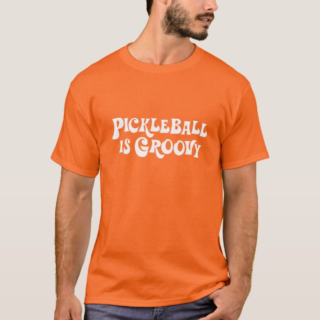 "Pickleball is Groovy" Tie-Dye T-shirt (Front)