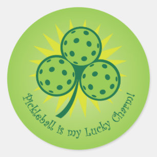 Pickleball is my lucky charm classic round sticker
