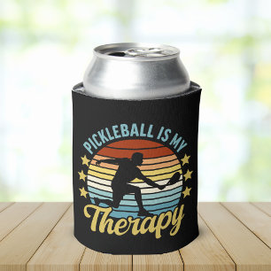 Pickleball is my Therapy funny Pickleball Can Cooler