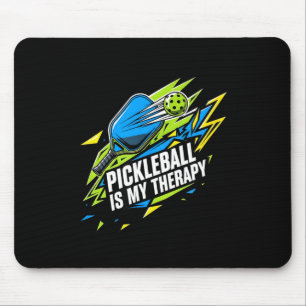 Pickleball is therapy funny paddle ball player gif mouse pad