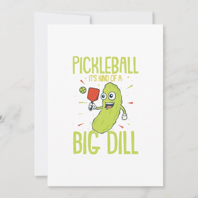 Pickleball It's Kind Of A Big Dill Fun Pun Gift Announcement (Front)