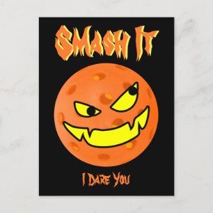Pickleball Jack o'Lantern Orange & Black Halloween Postcard