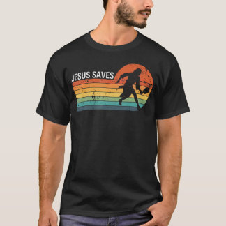 Pickleball Jesus Saves Vintage Retro Christian T-Shirt