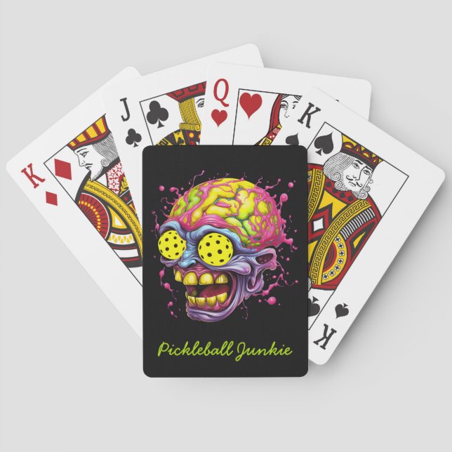 Pickleball Junkie - funny pickleball  Playing Cards (Back)