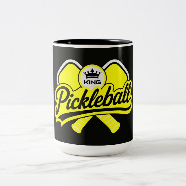 Pickleball King Champion Two-Tone Coffee Mug (Center)