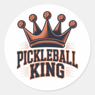 Pickleball King Classic Round Sticker