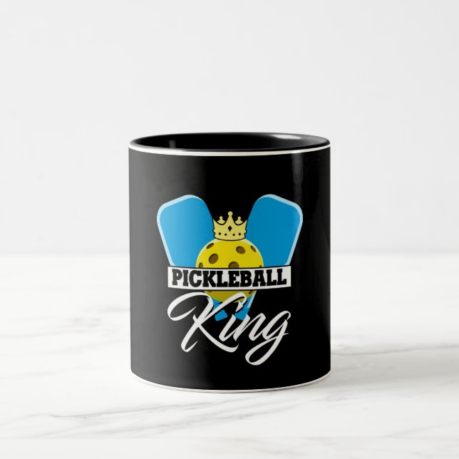 Pickleball King - Funny Pickleball Champion Two-Tone Coffee Mug (Center)