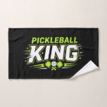 Pickleball King Funny Pickleball Paddle Hand Towel<br><div class="desc">Pickleball King Funny Pickleball Paddle Hand Towel Celebrate your love for the game with this fun “Pickleball King” design. Perfect for pickleball players who rule the court and enjoy every exciting match. A great gift idea for pickleball lovers, teammates, friends, or family who can’t get enough of this fast-growing sport....</div>