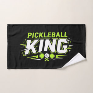 Pickleball King Funny Pickleball Paddle Hand Towel