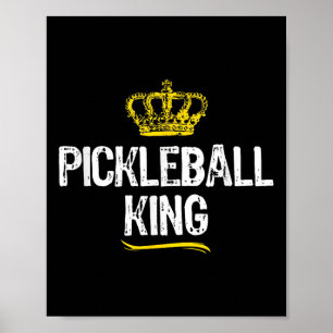 Pickleball King Men Boys Player Funny Cool Poster