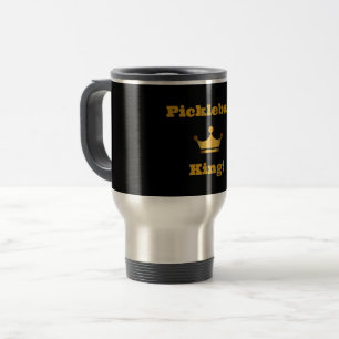 Pickleball King travel mug - black with gold