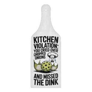 Pickleball Kitchen Violation Chef Onion Cutting Board