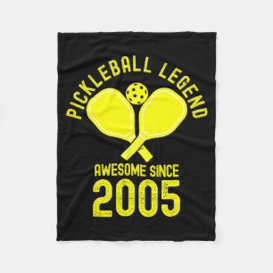 Pickleball legend awesome since 2005 retro 21st fleece blanket