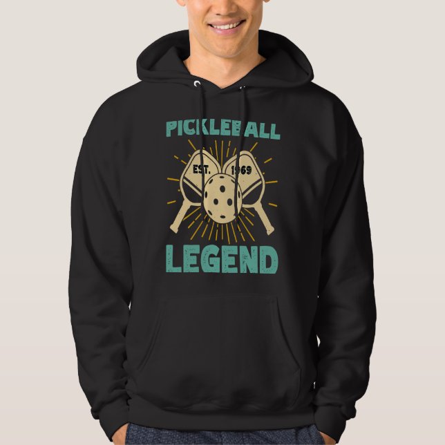 Pickleball Legend Est 1969 Vintage Retro  Legendar Hoodie (Front)