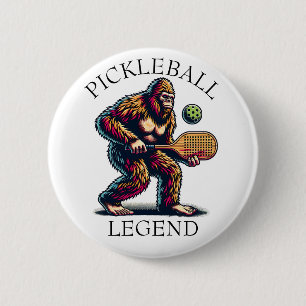 Pickleball Legend   Funny Bigfoot 6 Cm Round Badge