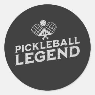 Pickleball Legend Funny Pickle Ball Lover Classic Round Sticker