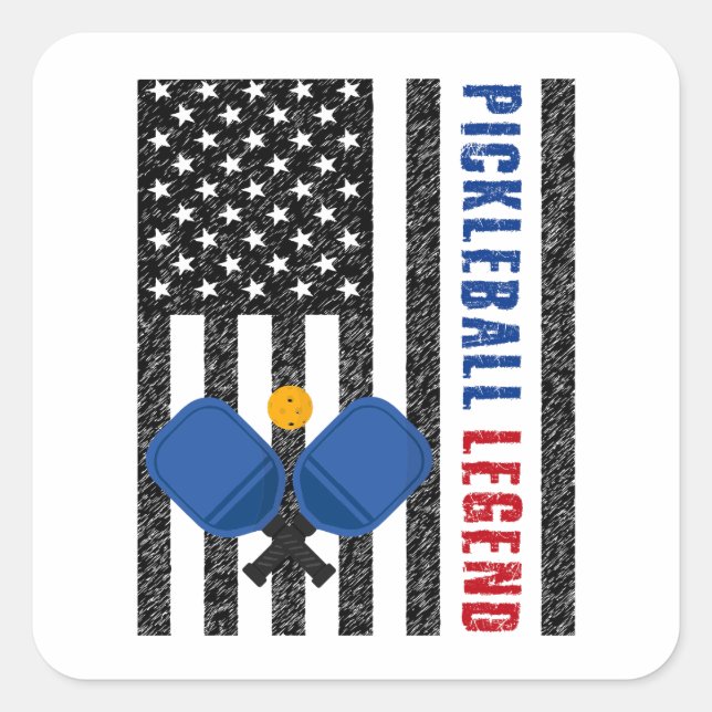 Pickleball Legend USA Square Sticker (Front)