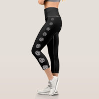 Pickleball Leggings Grey Black Crop Capri