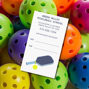 Pickleball Lesson Court Time Reminder Business Card