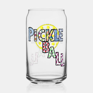 Pickleball lettering can glass