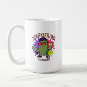 Pickleball Life Cucumber Character Sports Humour Coffee Mug