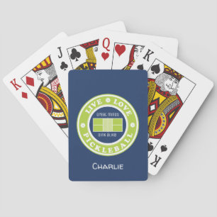 Pickleball: live, love, pickleball, custom text playing cards